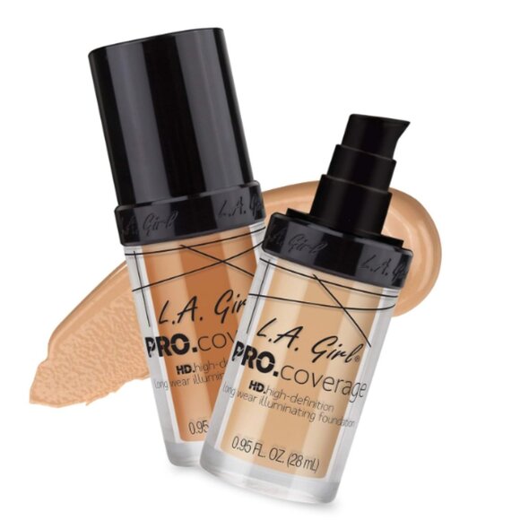 NEW-L.A. Girl Pro Coverage Liquid Foundation, Soft Honey, 0.95 Fl Oz - Picture 2 of 3